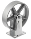 Большегрузное чугунное колесо без резины 200 мм (неповоротное, площадка, темный обод) - FCs 80